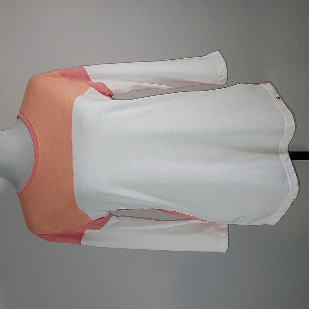 LIV Life Integrity Earth Orange Pink White 3/4 Sleeve Crew Neck T-Shirt M